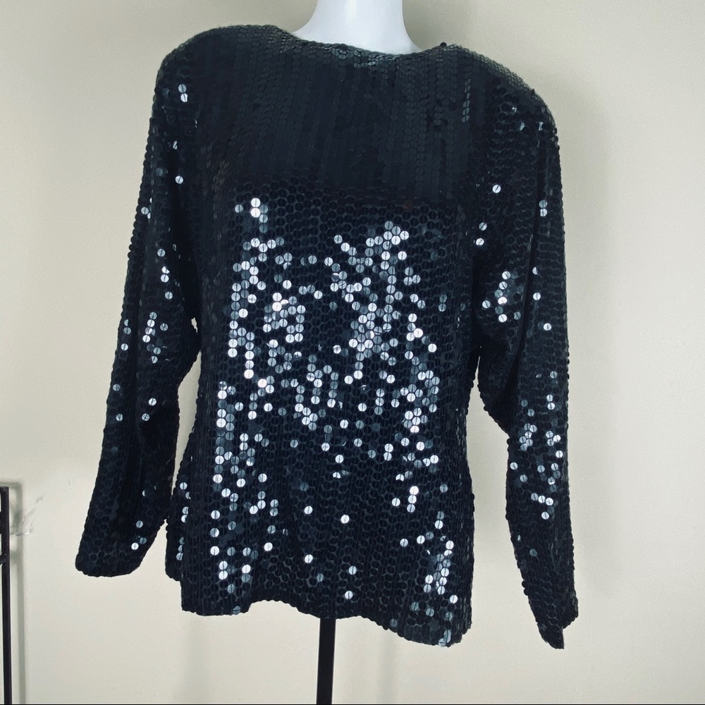Della Roufogali Sequin Silk Top